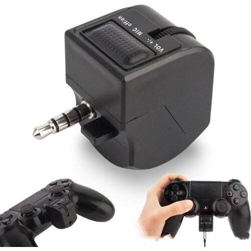 3.5mm Audio Jack Headset Adapter With Mic Volume Control For PlayStation 4 PS4 Voice Control Gaming Durable