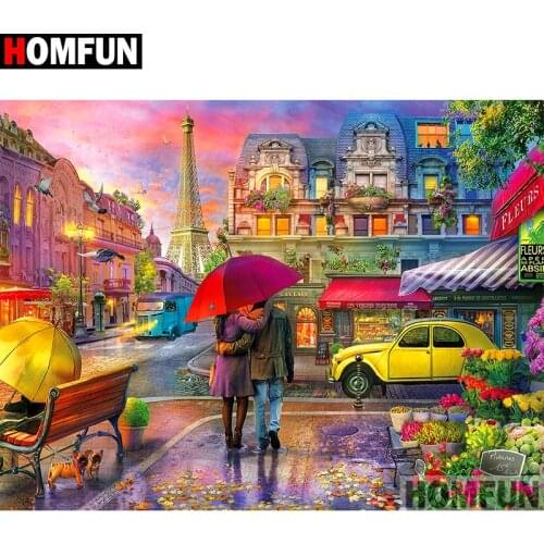 HOMFUN Full Square/Round Drill 5D DIY Diamond Painting "Tower scenery" Embroidery Cross Stitch 3D Home Decor Gift A12529