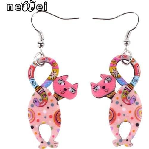Bonsny Drop Dog Earrings Multi Long Acrylic Brand New 2015 Bijoux Animal Jewelry Cartoon Cute Girls Women Earrings Accessories