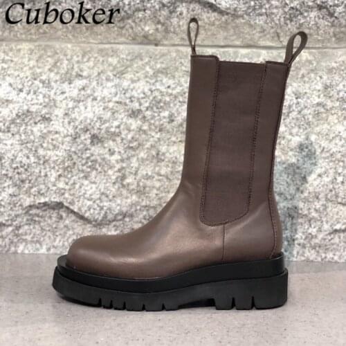 Brand Designer Classical Martin Boots Women Brown Genuine Leather Round Toe Short Boots For Women Autumn Shoes Zapatos Mujer