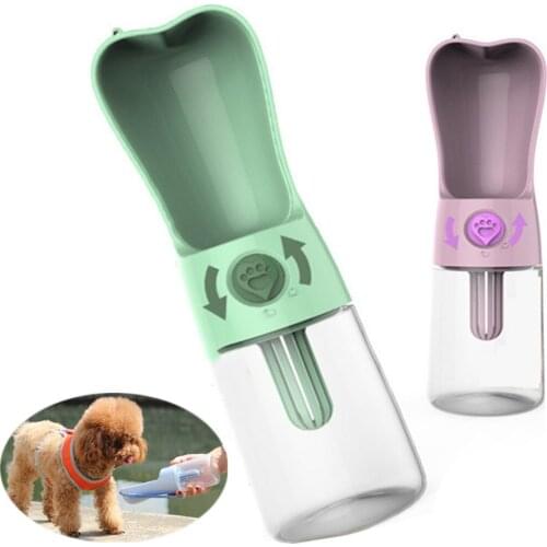 2019 Pet Dog Cat Water Bottle Portable Travel Cups Outdoor Feeder Water Drinking Bowl 350/550ML Small Large Dogs Pet Products