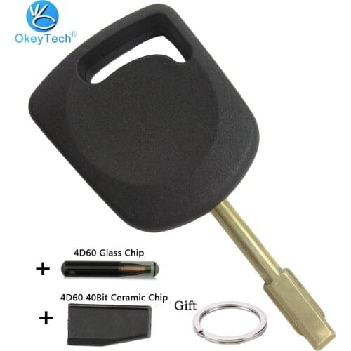 OkeyTech Transponder Car Key Shell Case Cover For Ford Focus Mondeo KA Fiesta Escort Jaguar XJ8 With 4D60 Chip Transit Connect