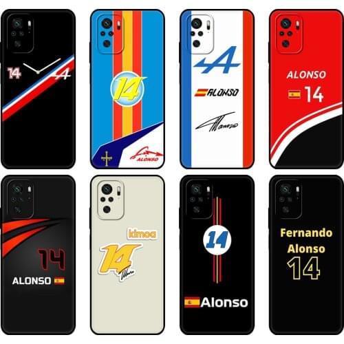 Black tpu Case For Xiaomi Redmi 9T Case Redmi Note 9T Note 10 Pro Case Fernando Alonso 14 Renault F1 Racing