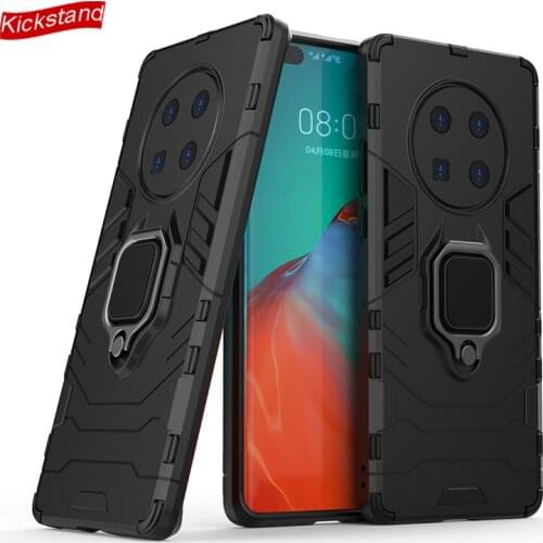 Kickstand Case For Huawei Mate 40 Pro Plus Mate 30 20X 10 P Smart Plus Cover 2 in 1 PC TPU Ring Stand Figerprint Proof Phone Bag