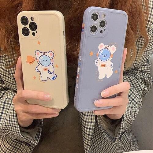 Cartoon Frame Protect Cute Bear TPU Soft Phone Case for Iphone 12 Pro 11 Pro Max X XS XR 7 8 Plus 2020 SE Cover for Iphone 11