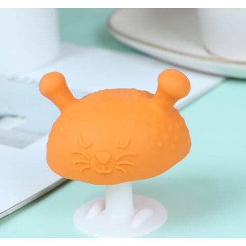 Baby Silicone Teethers Newborn Cartoon Small Mushroom Teething Toy Multifunction Chewable Teethers Infant Nursing