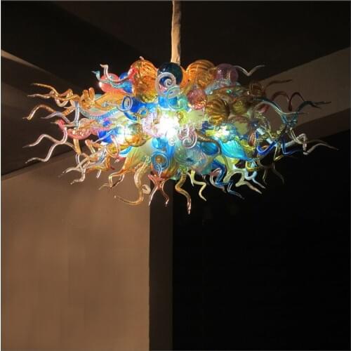 Art Decorative Designer Glass Pendant Lamps Multi Colored Crystal Led Chandelier Light
