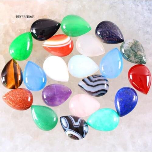 10Pcs Water Drop 18x13MM CAB Cabochon Natural Stone Multi color Bead For Jewelry Making Necklace Pendant Bracelet Earrings