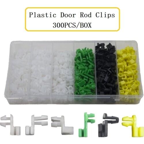 300PCS/Box 6 Size Fastener Retainer Rivet Auto Plastic Side Door Lock Rod Clips