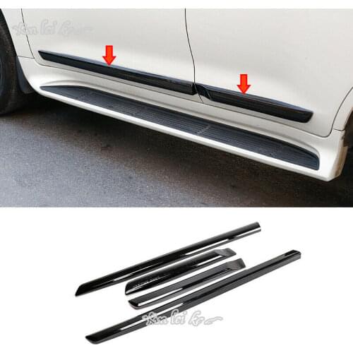 Door Body Side Molding Glossy Black Trim Cover For Land Cruiser LC200 2016-2021 car modification