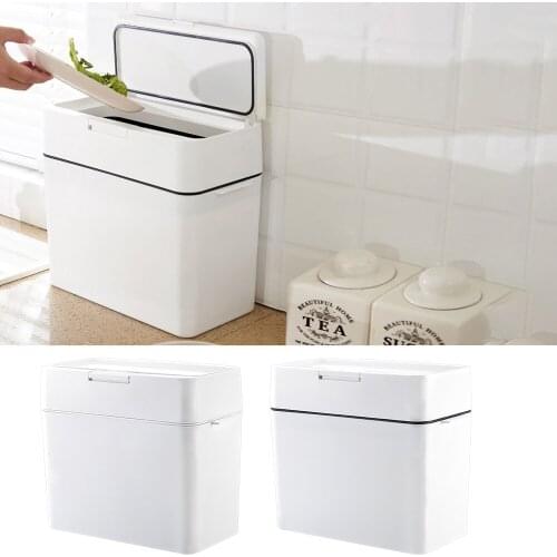 Press Type Trash Can Simple Non-Slip Bottom Style Home Living Room Bathroom Kitchen Waste Dustbin Garbage Classification Bin