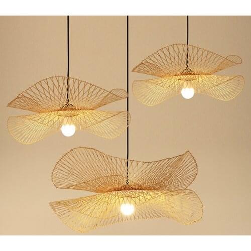 Creative new Chinese style bamboo pendant lamps Japanese Zen art lamps Southeast Asia style pendant lights hanging lights