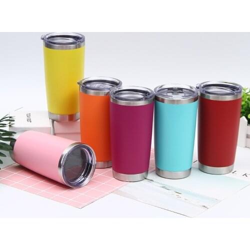 Ice Tumbler 20oz Coffee Mug Outdoor Travel Cold Drinks Cup with Straw Lid for Home, Office Stainless Steel Insulated Rtic Cup