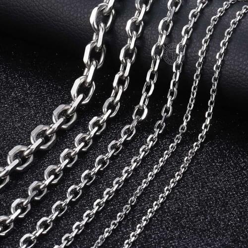 Davieslee Mens Necklace Chain Stainless Steel Silver Color Rolo Link Chains Necklaces for Men Jewelry 2.5/3/4/6/10mm LKNM31