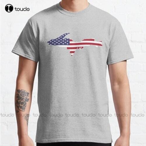 New Upper Peninsula Up American Flag - Yooper Usa Classic T-Shirt Cotton Tee Shirt