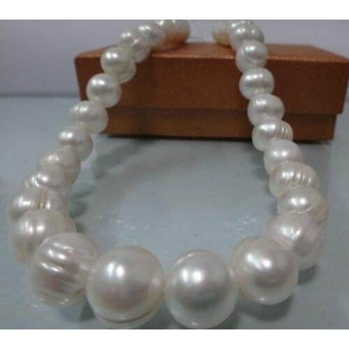 Huge Natural 10-11MM SOUTH SEA GENUINE WHITE BAROQUE PEARL NECKLACE 18"