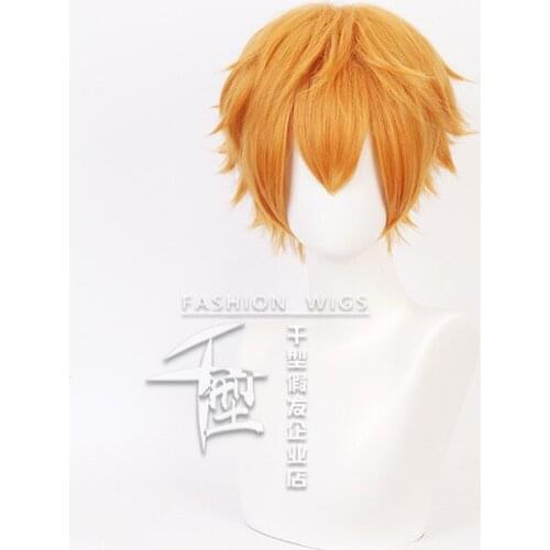 Jibaku Shounen Toilet-bound Hanako-kun Minamoto Kou Yellow Short Wig Cosplay Costume Heat Resistant Synthetic Hair Wigs