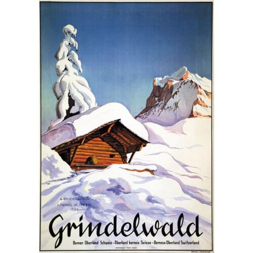 Switzerland Berne Tourism Posters Grindelwald Berner Classic Wall Stickers Canvas Painting Vintage Poster Home Bar Decor Gift