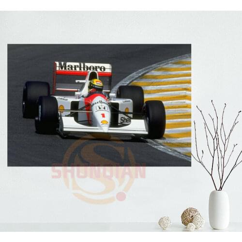 Hot Ayrton Senna Classical Poster Custom Satin poster print cloth fabric wall poster print Silk Fabric Print