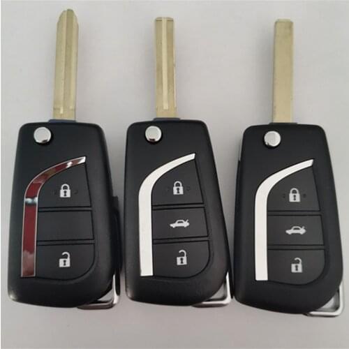 DAKATU 2/3 Button Flip Folding Remote Key Shell for Toyota Levin Camry Reiz Highlander Corolla Key Case Toy48 Toy43