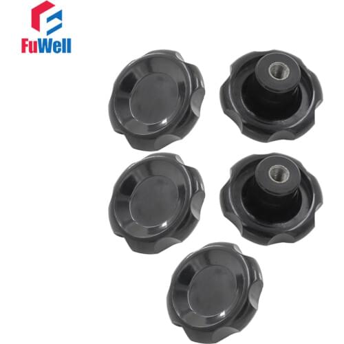 5pcs M10 x 50mm Lobe Knob Female Thread Lobe Handle Machine Replacement 10mm Thread 50mm Head Diameter Corrugated Knob