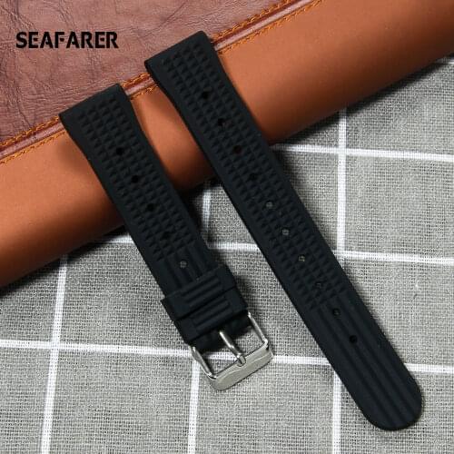 Silicone Watchband 20mm 22mm Watch Band For Omega Citizen Tissot Watch Black Blue Rubber Bracelet Men Women Straps