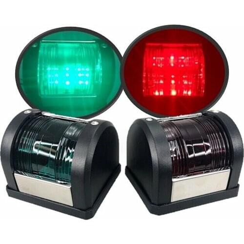 Marine Boat LED Navigation Light Green Starboard Red Port Surface Black