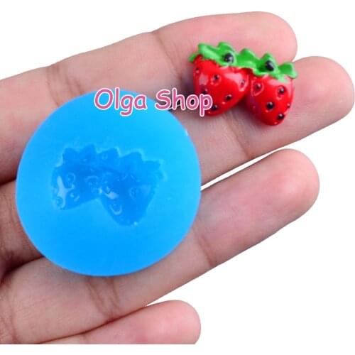 SYL060 17.0mm x 13.5mm Strawberry Silicone Mold Fondant Cake Decoration Candy Resin Clay DIY Pendant Candle Soap Craft FOOD SAFE