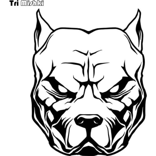 Tri Mishki 19x15cm dog pattern pit bull pitbull funny car sticker Windscreen Vinyl Decals Motorcycle Accessories sticker HZX526