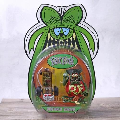 Sidewalk Surfer Skateboard Rat Fink Ed Big Daddy Roth Action Figure Collectible Model Toy