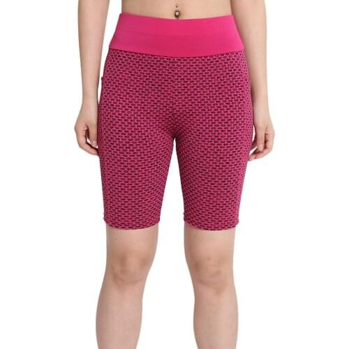 Women Close-Fitting Breeches Stretch High-Waist Yoga Pants Outdoor Fitness Shorts Black/Grey/Dark Green/Dark Blue/Rose
