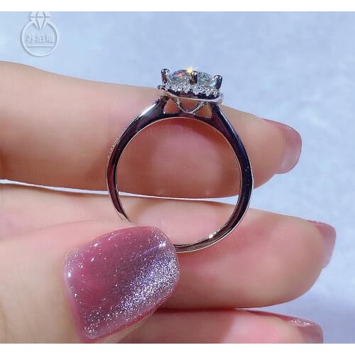 On Sale Real Moissanite Ring 1CTW One Carat Not Resizable Adjustable S925 Silver Gemstones Diamond Rings