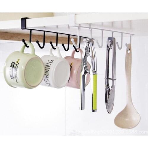 100pcs Multi-function Kitchen Storage Rack Cupboard Hanging Hook Hanger Bathroom Sundries Hook Shelf Storage Organizer Holder
