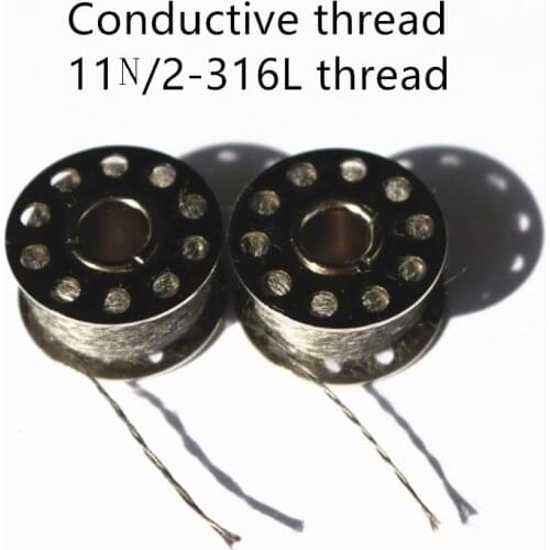 11N/2 316L stainless steel metal fiber conductive sewing thread electronic component signal transmission line heating wire
