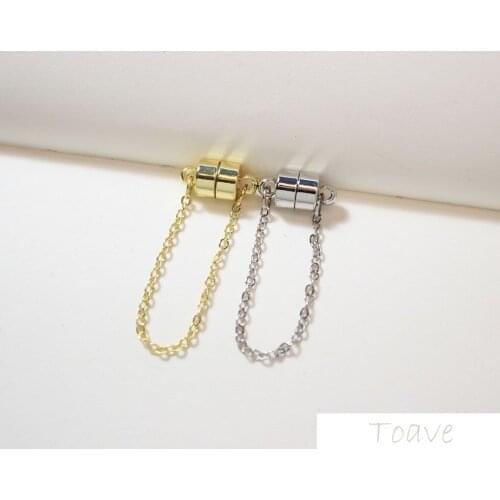 2pcs 14k package gold color retention anti-drop magnet buckle handmade diy pearl necklace bracelet connection buckle