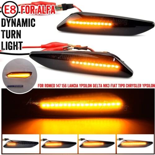 2Pcs LED Dynamic Side Marker Light Arrow Turn Signal Blinker Lamps For Alfa Romeo 156 147 / Fiat Tipo / Lancia Delta 3 Ypsilon