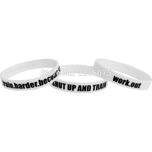 300pcs white with black logo Fitness & Bodybuilding CrossFit wristband silicone bracelets free shipping by DHL express