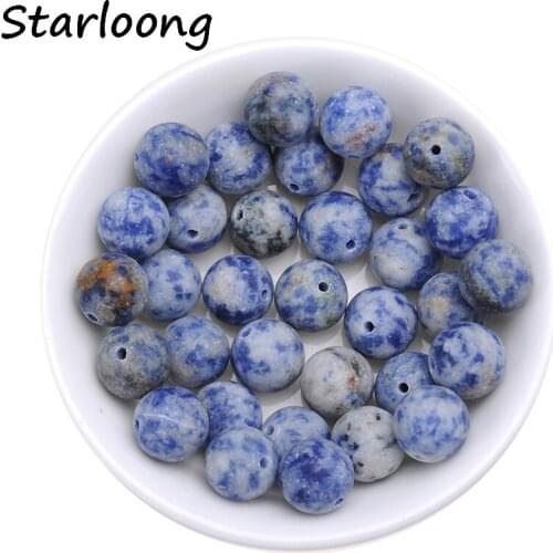 4-12mm Nahcolite Sodalite Stone Round Natural Stone Beads Matte Frosted Loose Strand Beads for Bracelet Necklace Jewelry Making