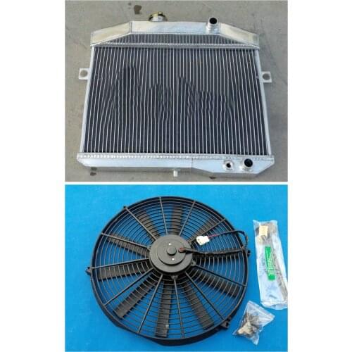 Aluminum Radiator + FAN For VOLVO Amazon P1800 B18 B20 engine GT M/T 1959-1970 60 61 62 63 64 65 66 67 68 69 4 Row