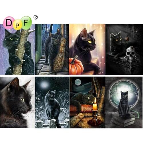 5D DIY Diamond Painting Black cat round/square Cross Stitch Diamond Embroidery kits Diamond Mosaic home Decorative drill