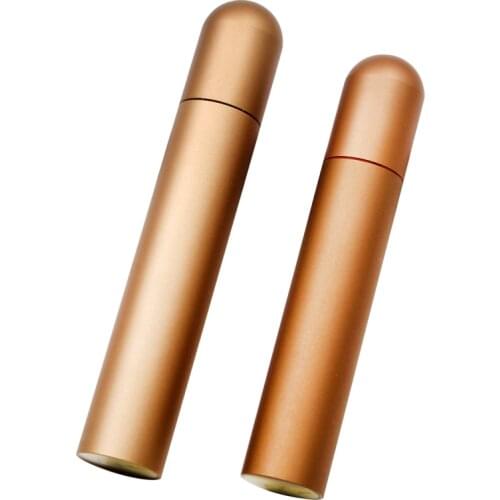 High-end Aluminium 1 Tube Cigar Cigarette Tube Holder Travel Humidor Case Box Tobacco Storage Tool For Cohiba LOGO Customize
