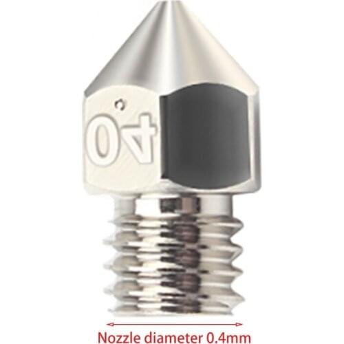 Non-stick Heat Resistant M6 Thread MK8 0.4mm Plated Copper Nozzle for 3D Printer