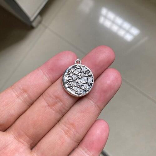 24pcs Stars Coins DIY Handmade Pendant Necklace Key Chain Earrings Accessories Charms Findings Jewelry Making Supplies Wholesale