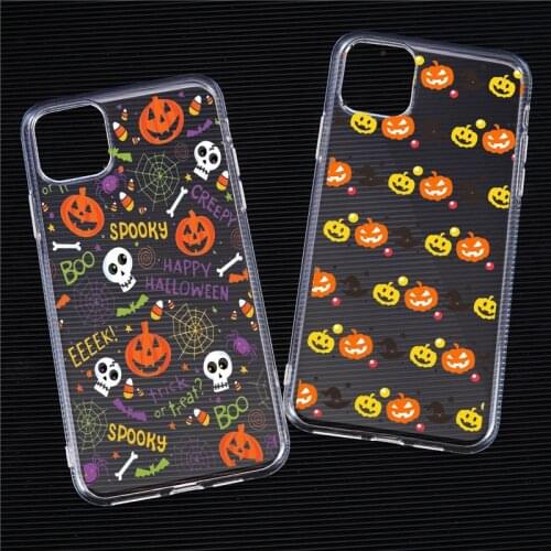 Halloween Phone Case For Iphone X Xs max Xr Castle Pumpkin Lantern Soft TPU Case For Iphone 11 6s 7 8 Plus SE2020 Flame Cover