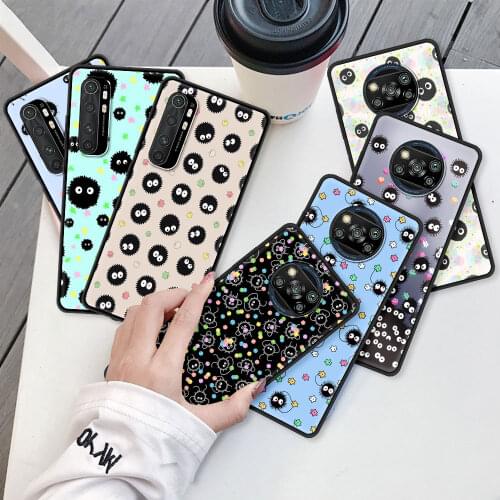 Black Soft Phone Case For Xiaomi Mi Poco X3 NFC 10T Pro 5G 11x M3 Note 10 Lite 9T 11 A2 F1 Protect Cover Ghibli Spirited Away