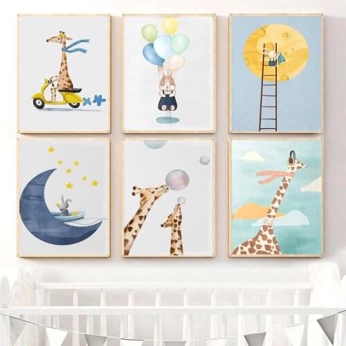 Kindergarten Decorative Prints Wall Posters Animal Decoration Sheets Picture Wall Art Posters Children Canvas Room Painting