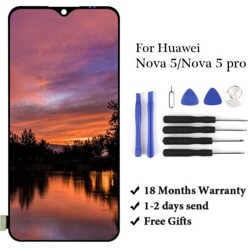 1PCS Test Good Quality For Nova 5 lcd display for mobile phone Nova 5 Pro lcd screen assembly replacement with touch screen