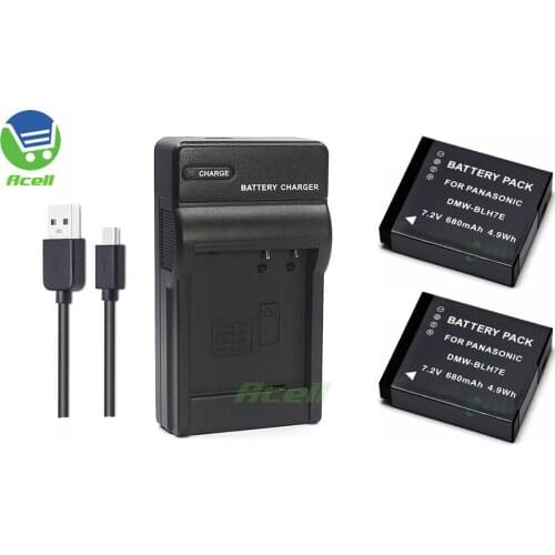 DMW-BLH7E Battery + USB Charger for Panasonic DMC-GM1 DMC-GM5 DMC-GF7 DMC-GF8 DC-GF10 DC-GF90 DMC-LX10 Camera Replace DMW-BLH7