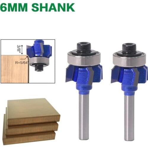 1PC 6mm Shank high quality Woodworking Milling Cutter R1mm R2mm R3mm Trimming Knife Edge Trimmer 4 Teeth Wood Router Bit