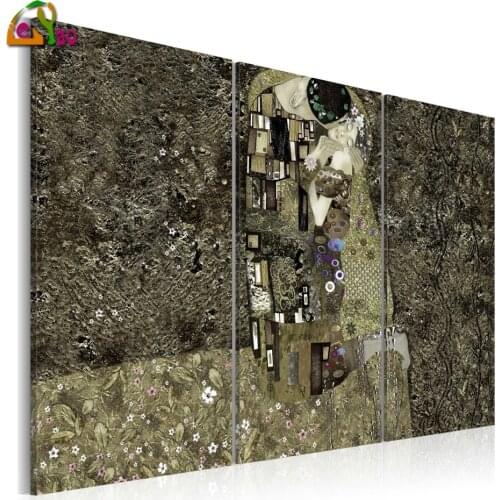 Klimt inspiration–Love Diamond Painting 3 pcs 5D Rhinestone Art Diamond Embroidery Cross Stitch Handwork Hobby Gift Home Decor